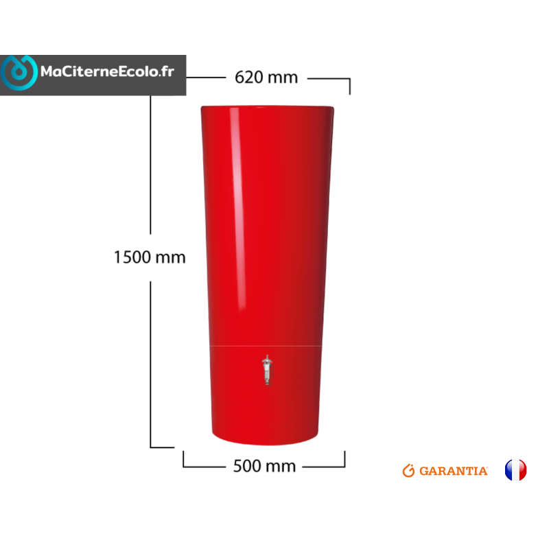 Tanque de recolha de água da chuva Tomate Garantia a cores