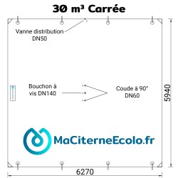 Shema plan citerne souple 30000 litres format carrée Maciterneecolo