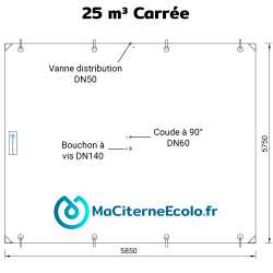 Schéma 25 m³ Carrée