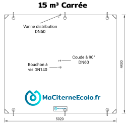 Schéma 15 m³ Carrée
