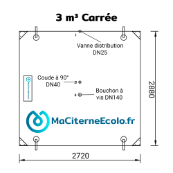 Schéma 3 m³ Carrée Schéma 3 m³ Carrée