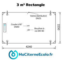 Schéma 3 m³ Rectangle Schéma 3 m³ Rectangle