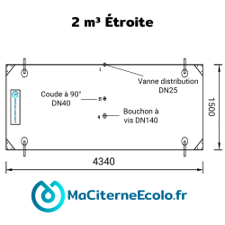 Schéma citerne souple  2 m³ format Étroite