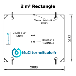 Schéma 2 m³ Rectangle Schéma 2 m³ Rectangle