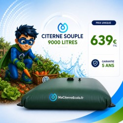 Citerne souple 9000 litres pour la récupération et le stockage des eaux de pluies