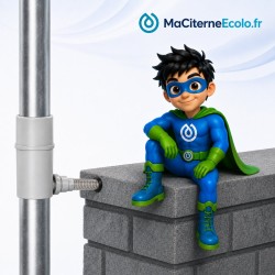 Collecteur de gouttière rond filtrant pour citerne souple